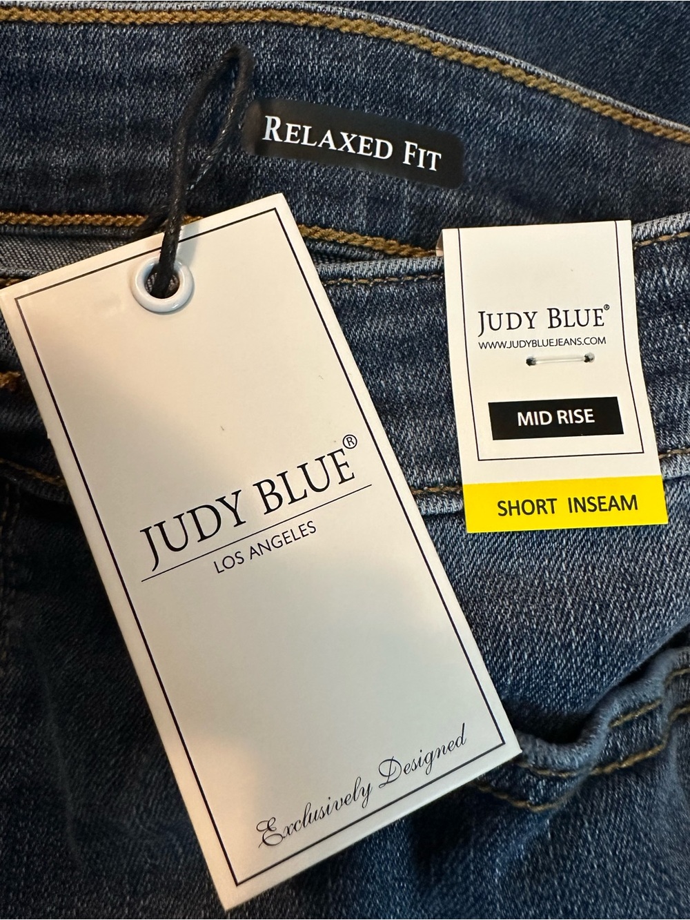 NWT Judy Blue Meant To Be Mid Rise Dark Wash Multiple Inseam Relaxed Fit Jeans - Picture 4 of 9